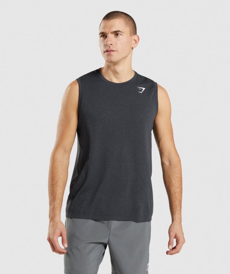 Men\'s Gymshark Arrival Seamless Tanks Black | NZ 1JNPCA